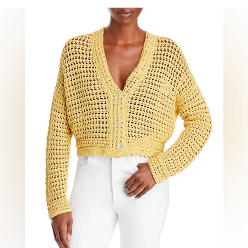 Vince Crochet Cropped Cardigan